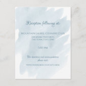 青い水の色の結婚詳細と情報 エンクロージャーカード (正面)