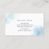 青い水の色の背景 名刺 (裏面)