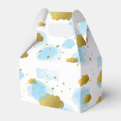 青い水の色の雲金ゴールド星スカイベイビーシャワー フェイバーボックス (裏面サイド)