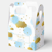 青い水の色の雲金ゴールド星スカイベイビーシャワー フェイバーボックス (オープン)