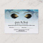 青い水の色まつげ友人のアフターケアを参照 紹介カード (正面)