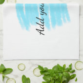 青い水の色を追加する名前の文字メッセージをここにスロー キッチンタオル (折り畳み)