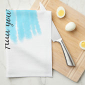 青い水の色を追加する名前の文字メッセージをここにスロー キッチンタオル (四つ折り)