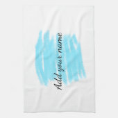 青い水の色を追加する名前の文字メッセージをここにスロー キッチンタオル (縦)
