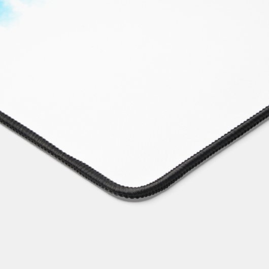 青い水の色を追加する名前の文字メッセージをここにスロー デスクマット (コーナー)