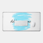 青い水の色を追加する名前の文字メッセージをここにスロー デスクマット (キーボード&マウス)