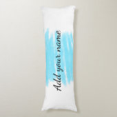 青い水の色を追加する名前の文字メッセージをここにスロー ボディピロー (正面縦)