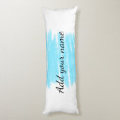 青い水の色を追加する名前の文字メッセージをここにスロー ボディピロー (裏面 (縦))