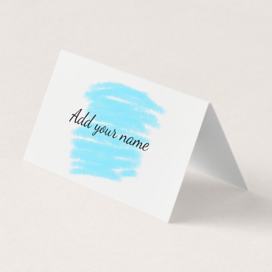 青い水の色を追加する名前の文字メッセージをここにスロー 名刺 (裏面)