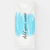 青い水の色を追加する名前の文字メッセージをここにスロー 横断幕 (縦)