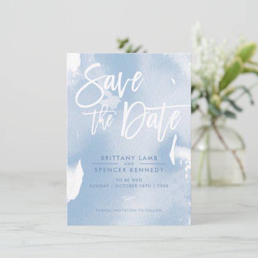 青い水の色エレガントを絵を描淡い色の保存する セーブザデート (スタンド正面)