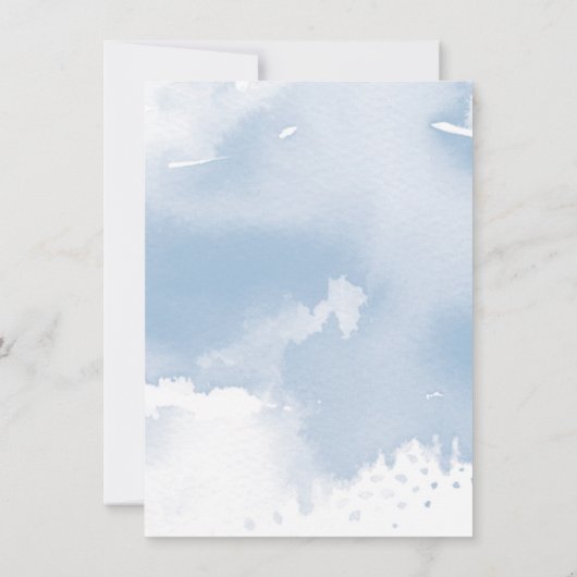 青い水の色エレガントを絵を描淡い色の保存する セーブザデート (裏面)