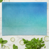 青い水の色グラデーション キッチンタオル (折り畳み)