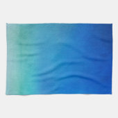 青い水の色グラデーション キッチンタオル (横)