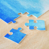 青い水の色グラデーション ジグソーパズル (側面)