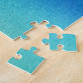 青い水の色グラデーション ジグソーパズル (側面)