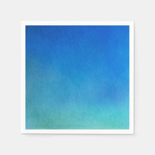 青い水の色グラデーション スタンダードカクテルナプキン (正面)