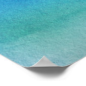 青い水の色グラデーション ポスター (角)