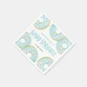 青い水の色ドーナツ赤ちゃんシャワー散水 スタンダードカクテルナプキン (角)