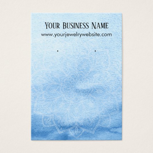 青い水の色マンダライヤリングディスプレイカード (正面)