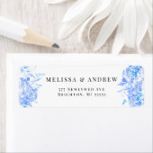 青い水の色モダンが結婚ありがとう ラベル (インサイチュ)