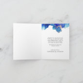 青い水の色結婚の写真 サンキューカード (内部)