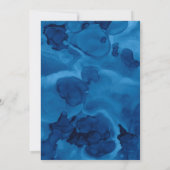 青い水の色/幾何学的シルバーライン結婚ズ 招待状 (裏面)