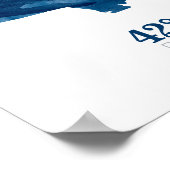 青い水の色Duxbury MAマップ（座標） ポスター (角)