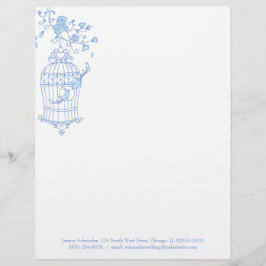 青い水の鳥籠レターヘッド レターヘッド