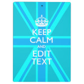 青い水は平静およびあなたの文字の英国国旗保ちます クリップボード (裏面)