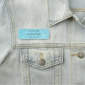 青い水エレガントの書字スクリプトアクアモダン 名札 (インサイチュ)