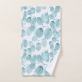 青い水エレガント色の葉のパターン| バスタオルセット (ハンドタオル)