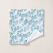 青い水エレガント色の葉のパターン| バスタオルセット (ウォッシュタオル)