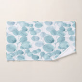 青い水エレガント色の葉のパターン| バスタオルセット (ハンドタオル)