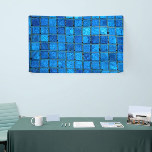 青い水中タイル 横断幕 (トレードショー)