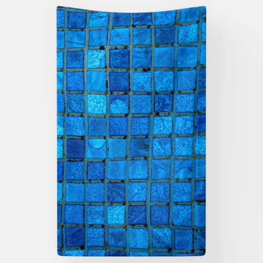 青い水中タイル 横断幕 (縦)