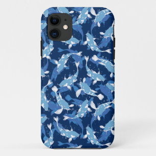 青い水中競技パターン – コイ魚 iPhone 11 ケース