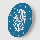 青い水中競技生物 ラージ壁時計 (傾斜)