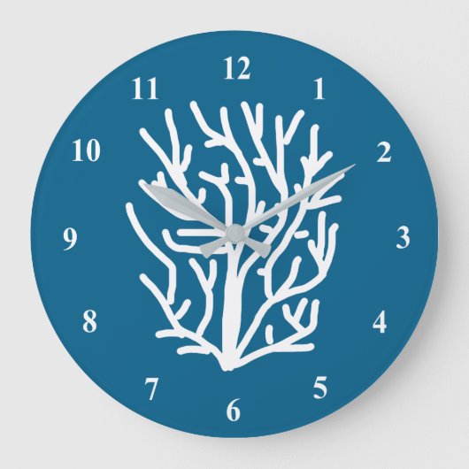 青い水中競技生物 ラージ壁時計 (正面)