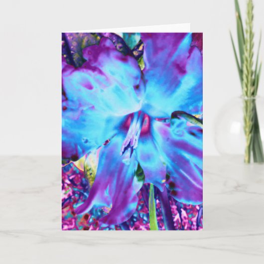 青い水仙グリーティングカード カード (正面)