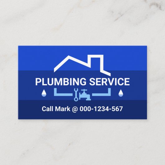 青い水層の給排水衛生設備 名刺 (正面)