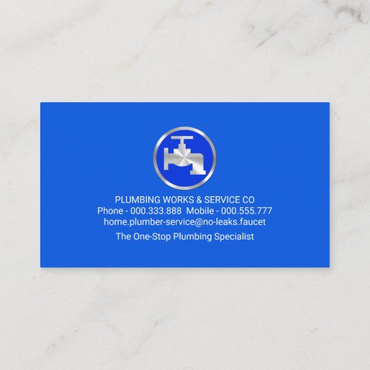 青い水層の配管工 名刺 (裏面)