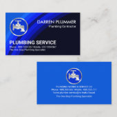 青い水層の配管工 名刺 (正面/裏面)