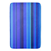 青い水平ストライプ線 バスマット (正面縦)