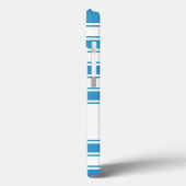 青い水平ストライプ線(モノグラム) Case-Mate iPhoneケース (裏面 / 左)