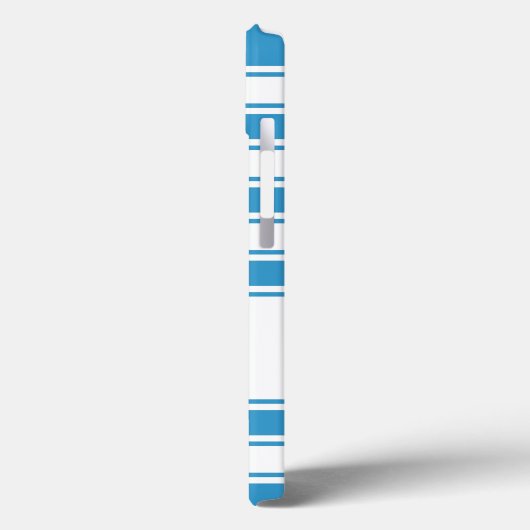 青い水平ストライプ線(モノグラム) Case-Mate iPhoneケース (裏面 / 左)