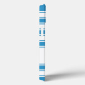 青い水平ストライプ線(モノグラム) Case-Mate iPhoneケース (裏面 / 右)