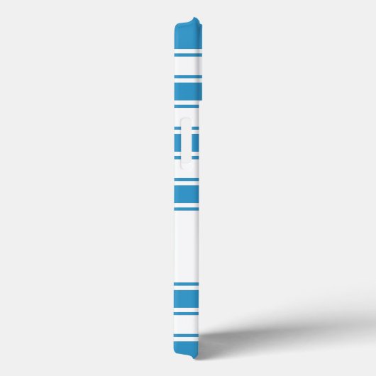 青い水平ストライプ線(モノグラム) Case-Mate iPhoneケース (裏面 / 右)