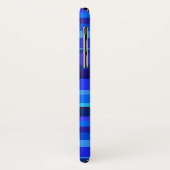 青い水平ストライプ線 Case-Mate iPhoneケース (裏面/左)