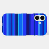 青い水平ストライプ線 Case-Mate iPhoneケース (裏面 (横))